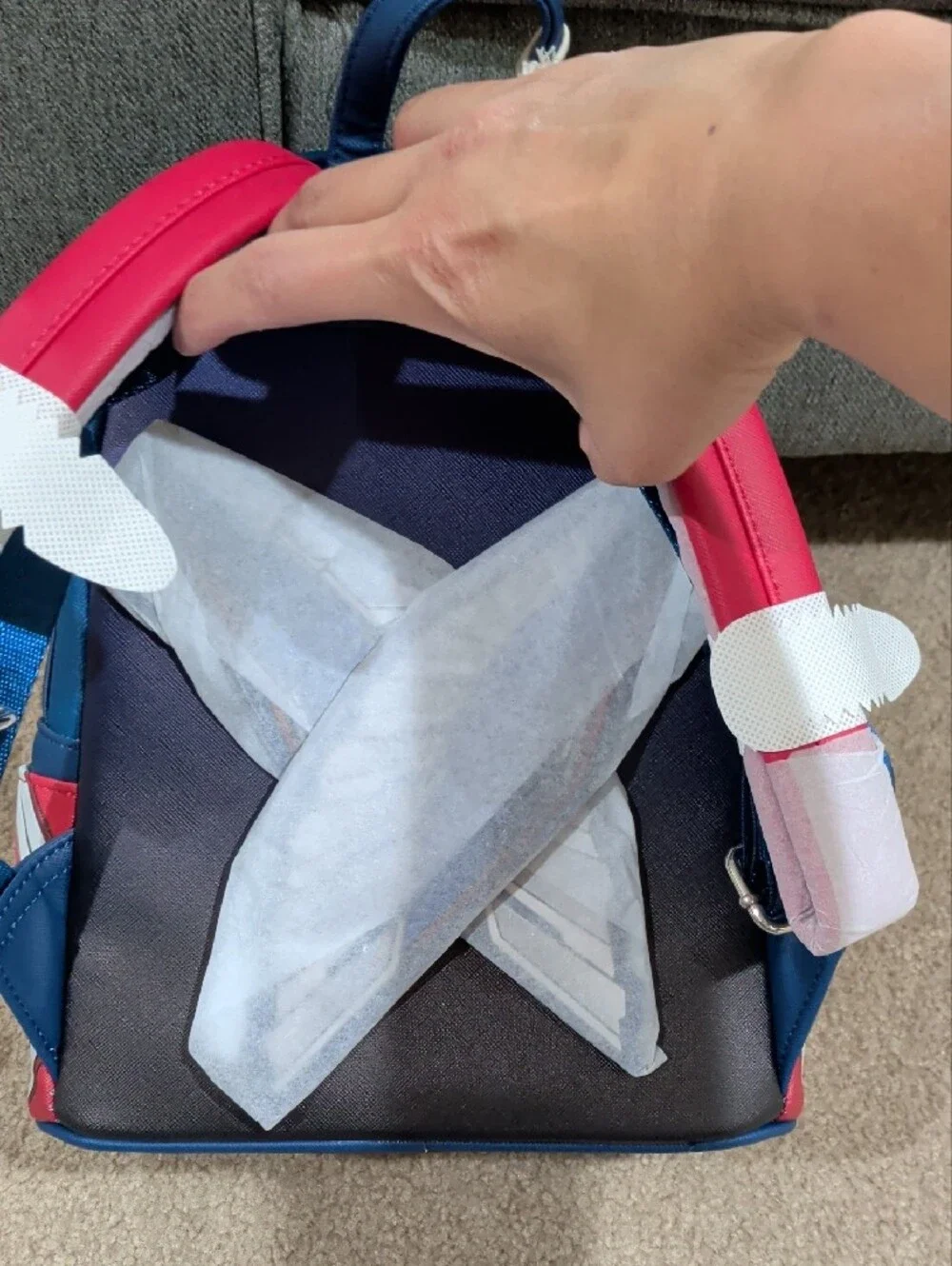Loungefly Captain America Shield Colorblock Mini Backpack - Blue Red White